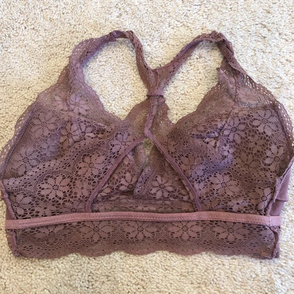 Aerie Racerback Lace Padded Wireless Bralette Size X-Small - Picture 9 of 11